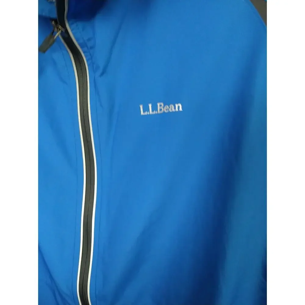 L.L. Bean Men's 2X Track Jacket Blue Black Lightweight Full Zip Pockets...
